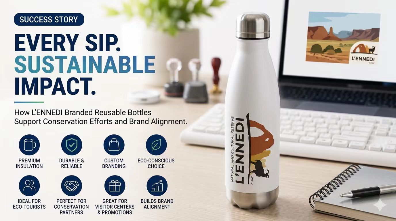 Custom Stainless Steel Water Bottle for Travel & Outdoor Brands | L’ENNEDI Inspired Insulated Bottle