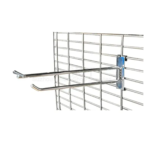 Commercial Heavy-Duty Double Wire Mesh Display Hook with T-Bar