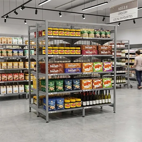 Heavy-Duty Australian Standard Double-Sided Outrigger Gondola Shelving