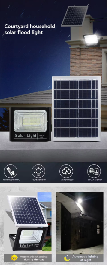 Remote Control IP65 ABS Solar Flood LED Lights
