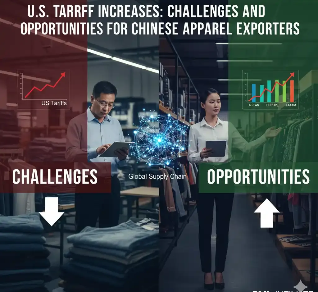 2026 U.S. tariff impact on Chinese apparel SMEs: Challenges and export opportunities in global trade, market diversification, and sustainable garment manufacturing.