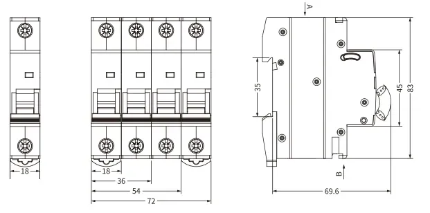 ZPM2-63 installation dimension