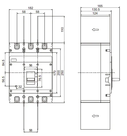 ZPM6DC-400-630-800 outline and installation size image 2