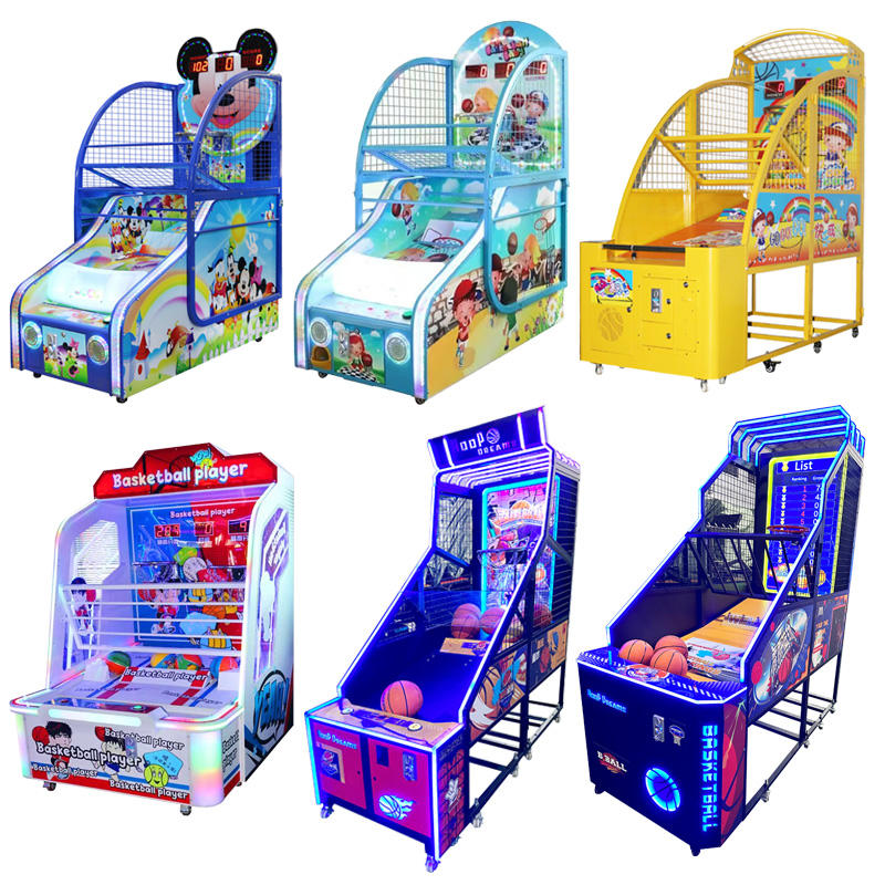 Coin Operated Indoor Amusement Center Basketball Player Electronic Arcade Basketball Shooting Game Machine for Kids 4