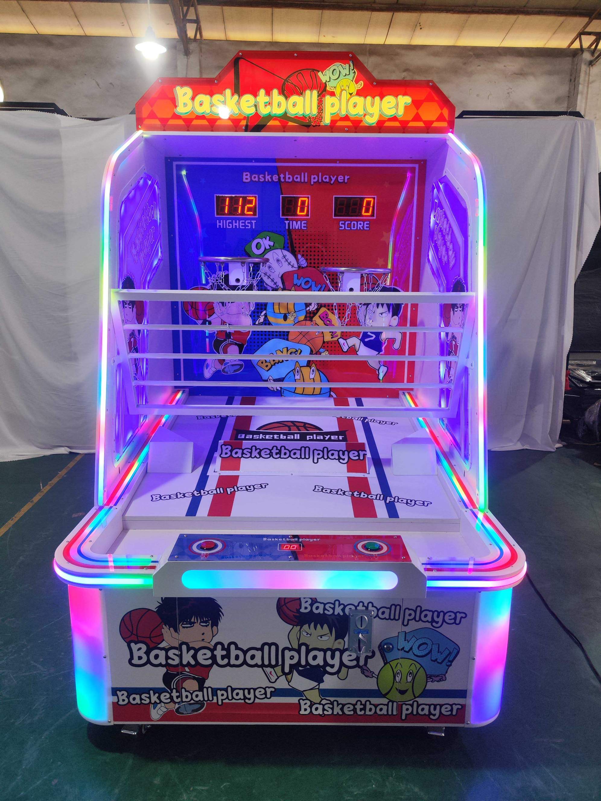 Coin Operated Indoor Amusement Center Basketball Player Electronic Arcade Basketball Shooting Game Machine for Kids 2