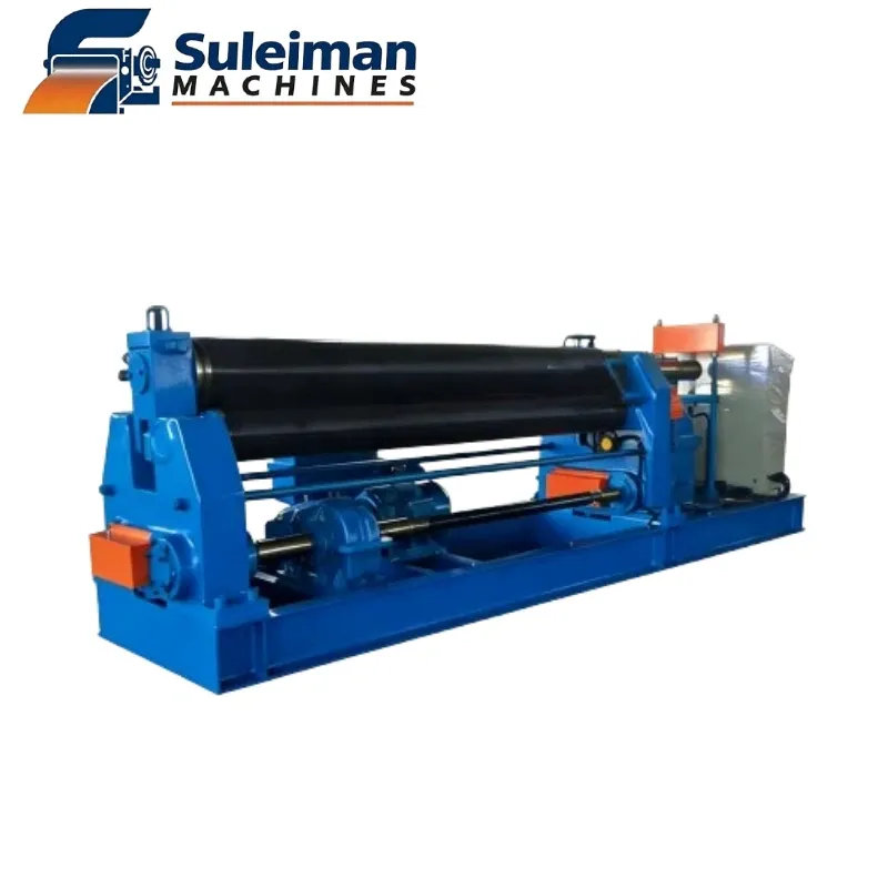 Pyramid configuration of 42CrMo forged rollers on a 3-roll mechanical bending machine