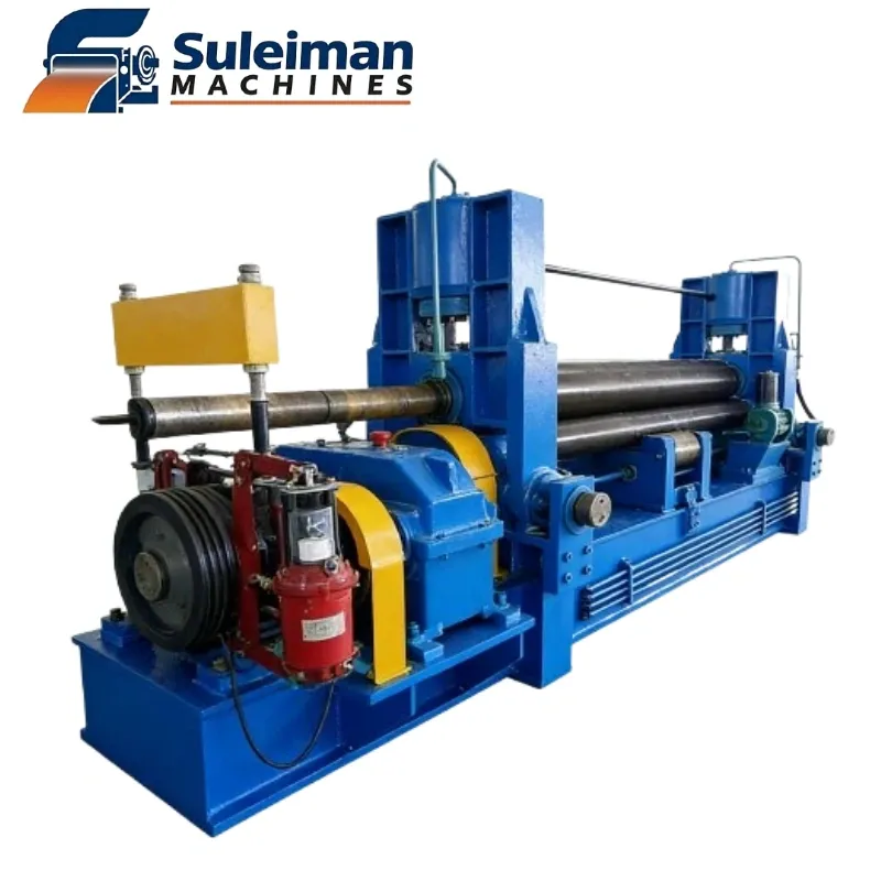 Advanced hydraulic power unit and NC control system for a 3-roll plate bending machine