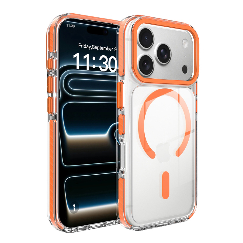 ifunsmart 12FT Drop Clear MagSafe Case for iPhone 17 & Samsung, Metal Buttons & Lens Guard