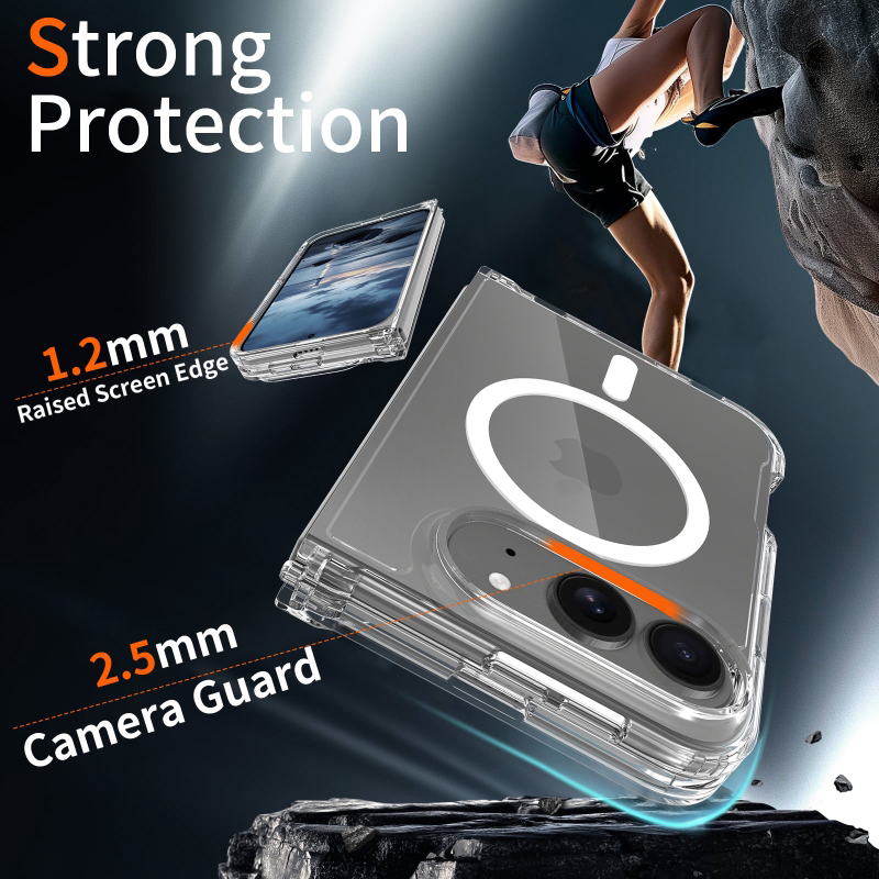 iFunSmart Clear MagSafe Case for iPhone Ultra/Fold, 2.0mm Hard PC Back, Crystal Case