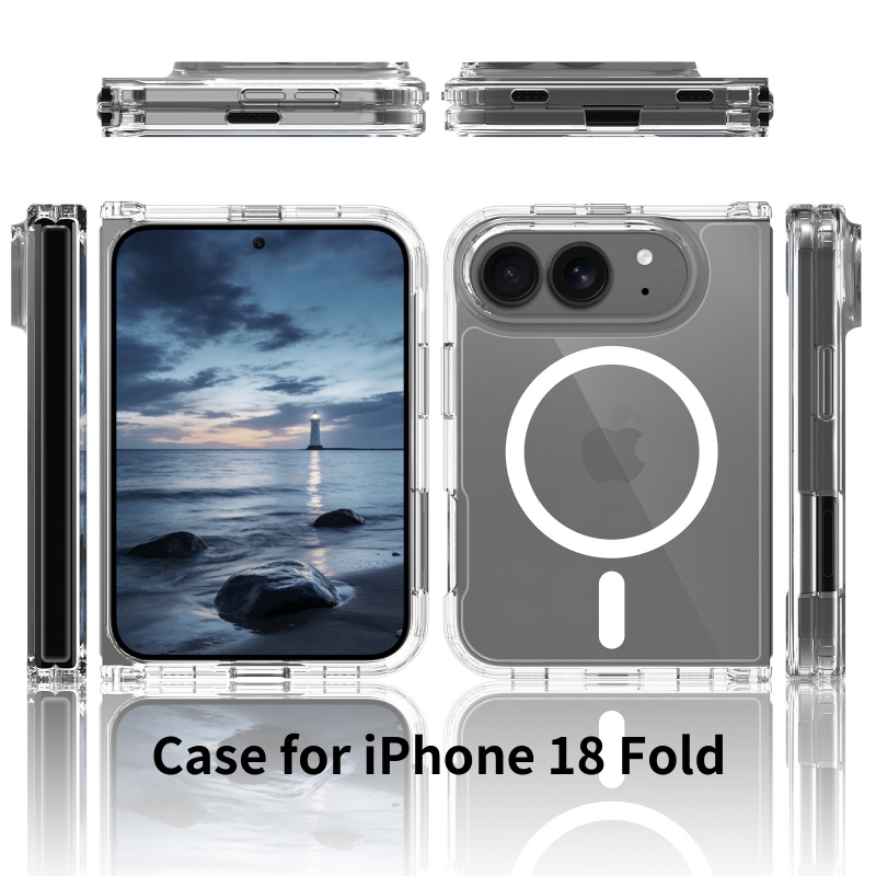 iFunSmart Clear MagSafe Case for iPhone Ultra/Fold, 2.0mm Hard PC Back, Crystal Case