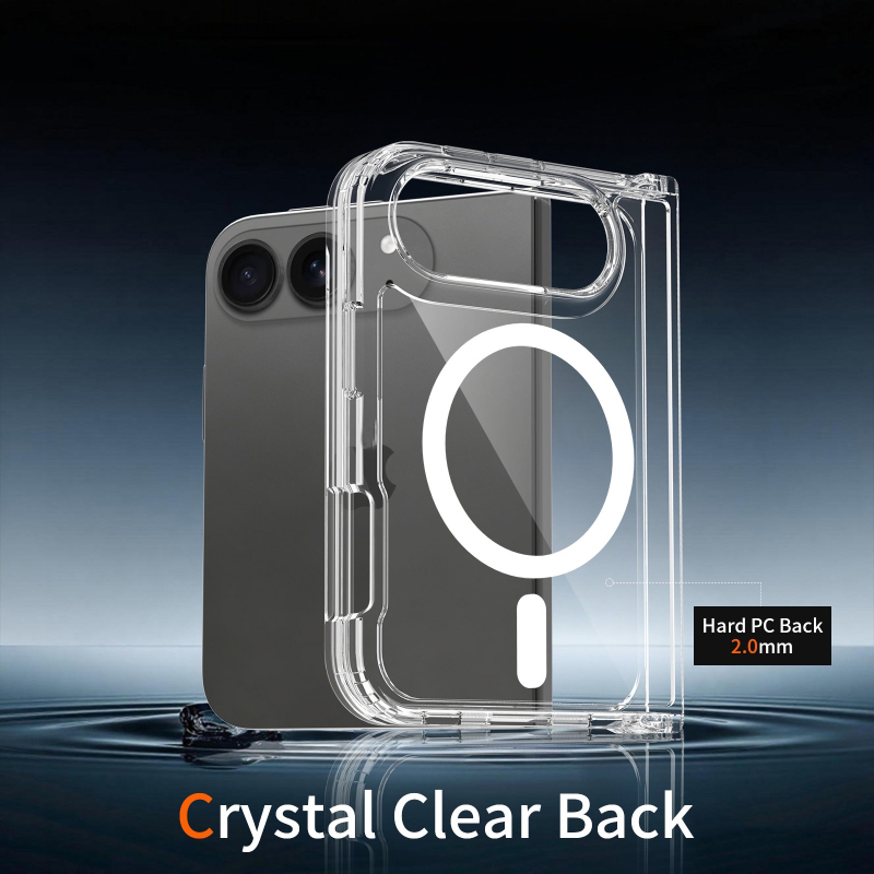 iFunSmart Clear MagSafe Case for iPhone Ultra/Fold, 2.0mm Hard PC Back, Crystal Case
