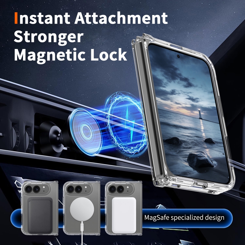 iFunSmart Clear MagSafe Case for iPhone Ultra/Fold, 2.0mm Hard PC Back, Crystal Case