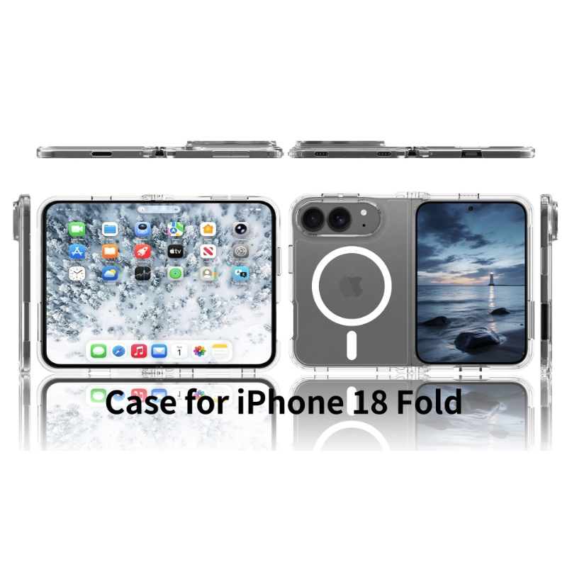 iFunSmart Clear MagSafe Case for iPhone Ultra/Fold, 2.0mm Hard PC Back, Crystal Case