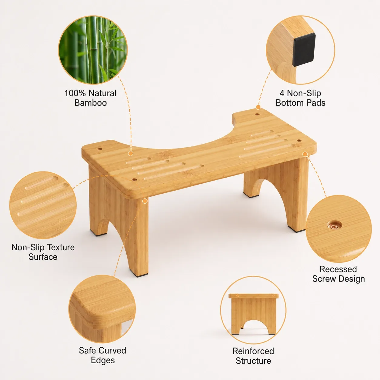 bamboo toilet stool