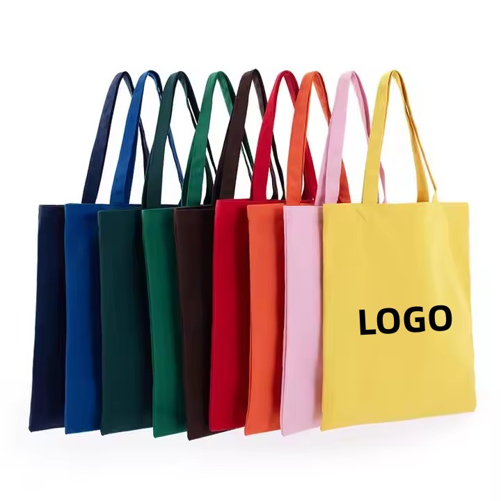Custom Logo Colorful Canvas Tote Shopping Bag | Wholesale Multi-Color Cotton Bags for Events