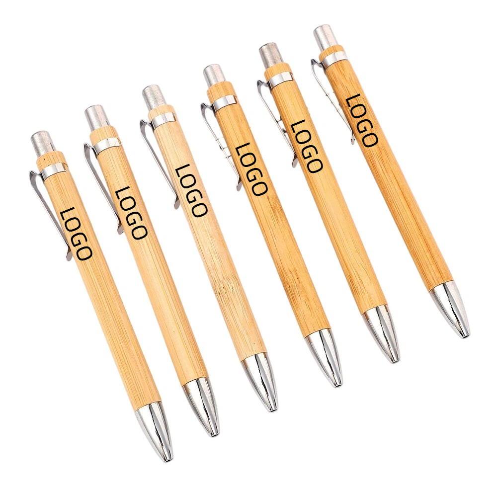 Customized Logo Bamboo Ballpoint Pen Bulk Sustainable Wooden Pens