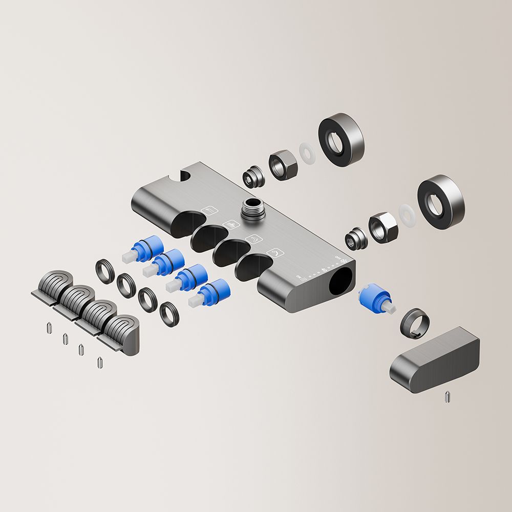 Professional Hot Selling Aluminum Shower Head Wall Mounted Bathroom Concealed Bathroom Shower Set 6