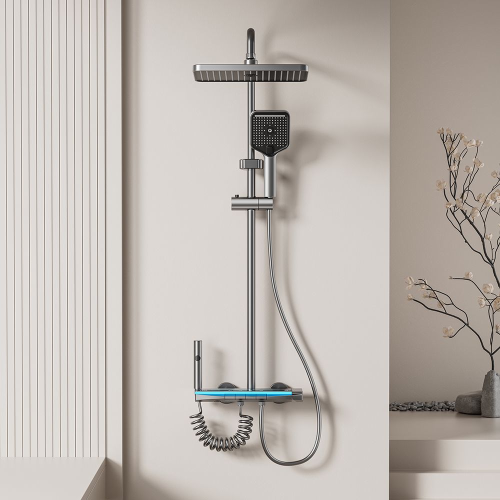 Luxury 4-Function Aluminum Thermostatic Shower Set for Ultimate Bathing Experience 4