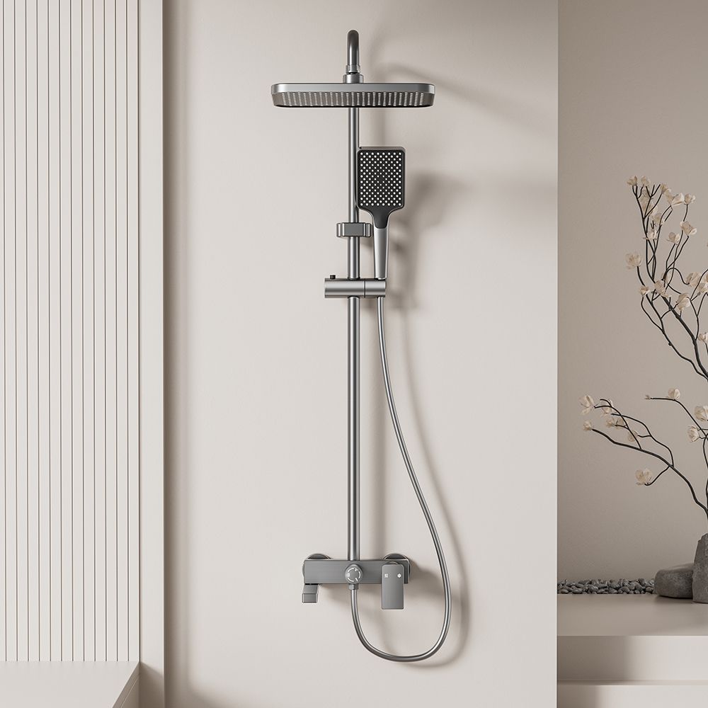 Space Aluminum Bathroom Shower Set with Metal Boost Spray Gun 2