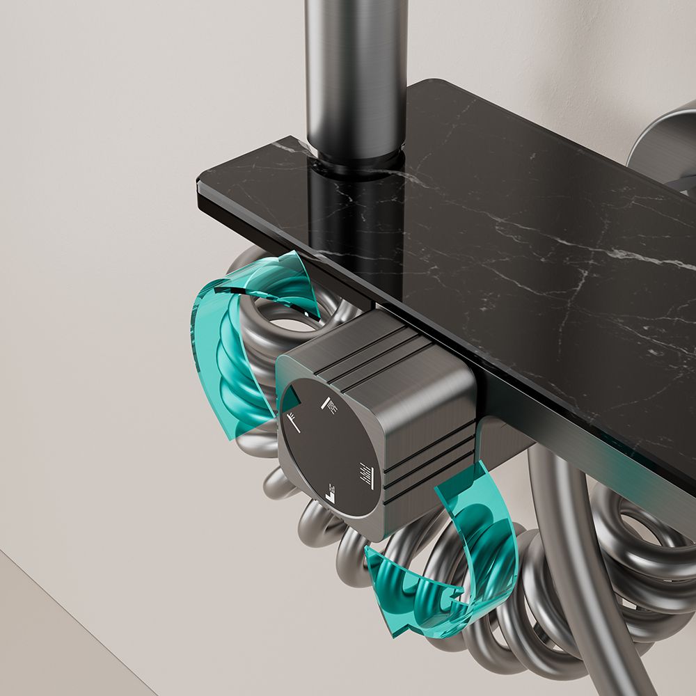 Aluminum Shower Set, Digital Display Light and 4-Function Rainfal 8