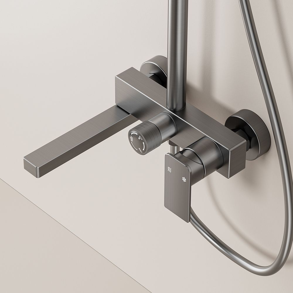 Space Aluminum Bathroom Shower Set with Metal Boost Spray Gun 3