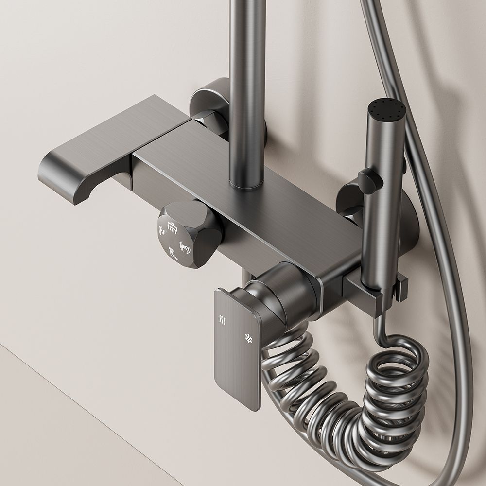 Bathroom Shower Set with Rainfall Headshower and Handheld 14