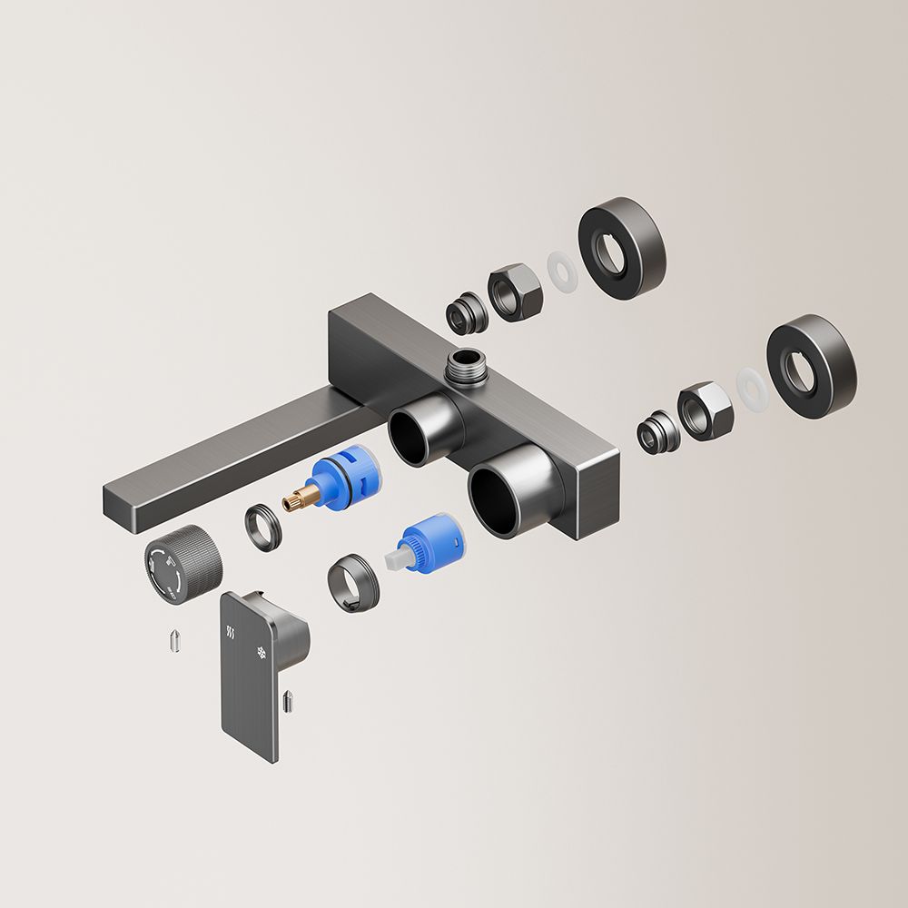 Space Aluminum Bathroom Shower Set with Metal Boost Spray Gun 5