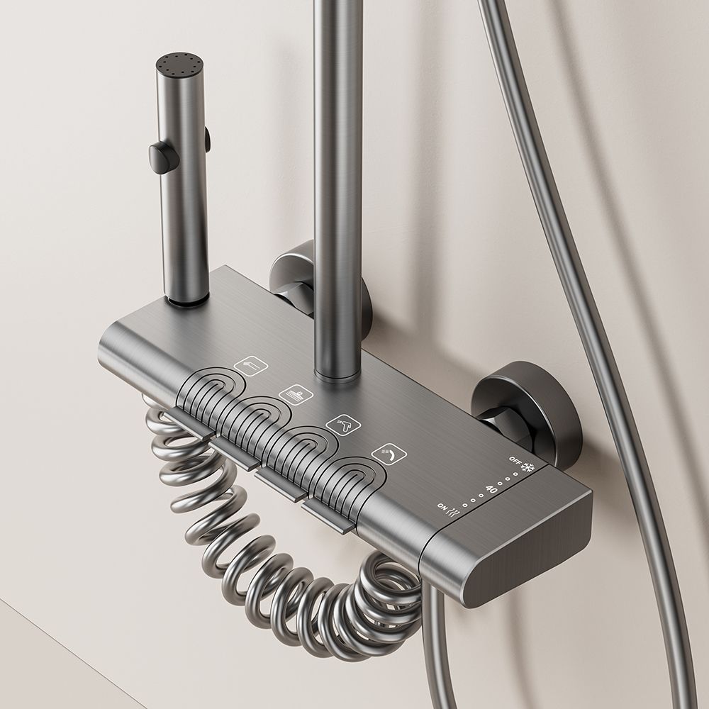 Professional Hot Selling Aluminum Shower Head Wall Mounted Bathroom Concealed Bathroom Shower Set 4