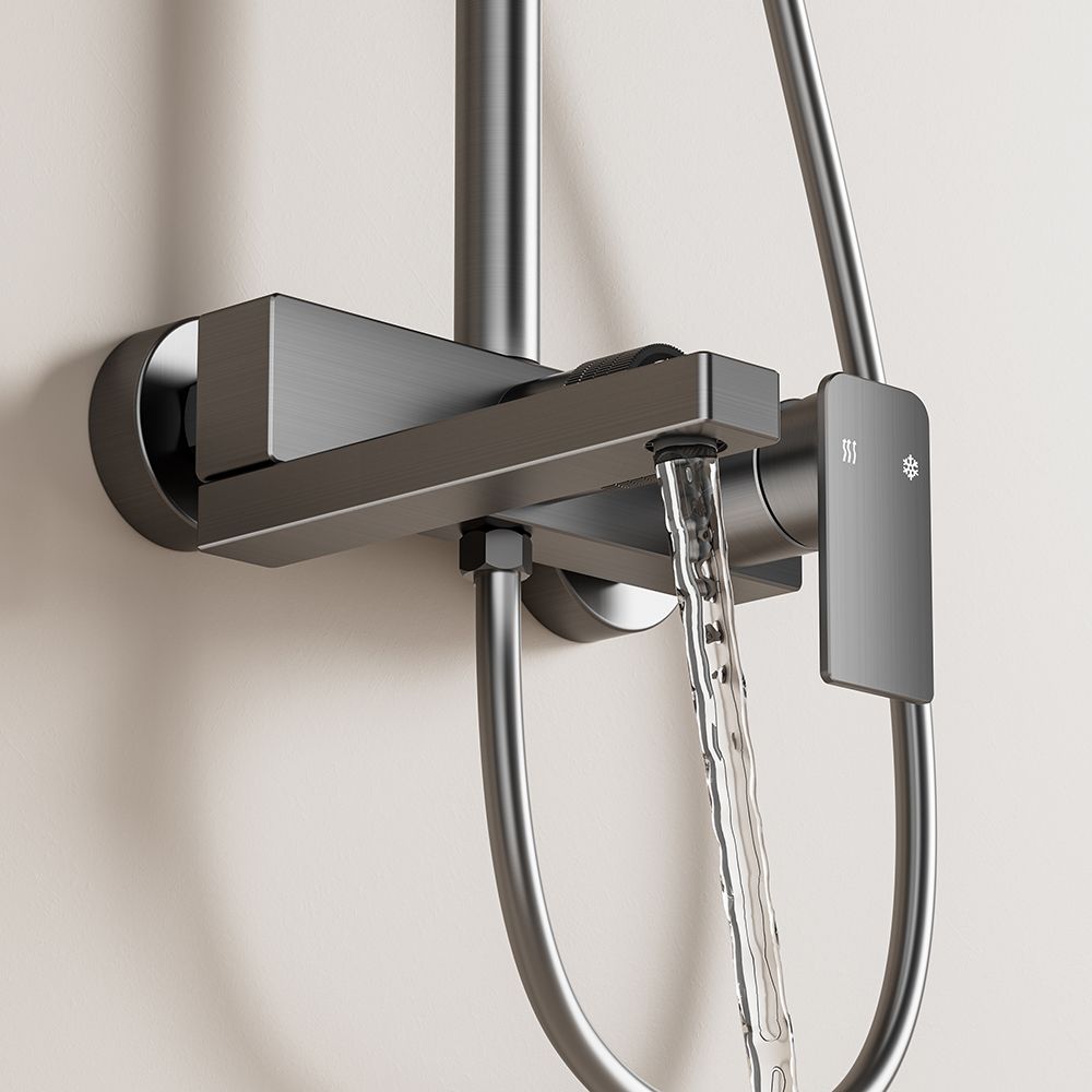 Space Aluminum Bathroom Shower Set with Metal Boost Spray Gun 6